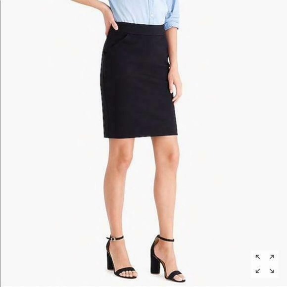 J. Crew Black‎ Pencil Skirt Career Business Interview Skirt Sz 4 - Picture 1 of 7